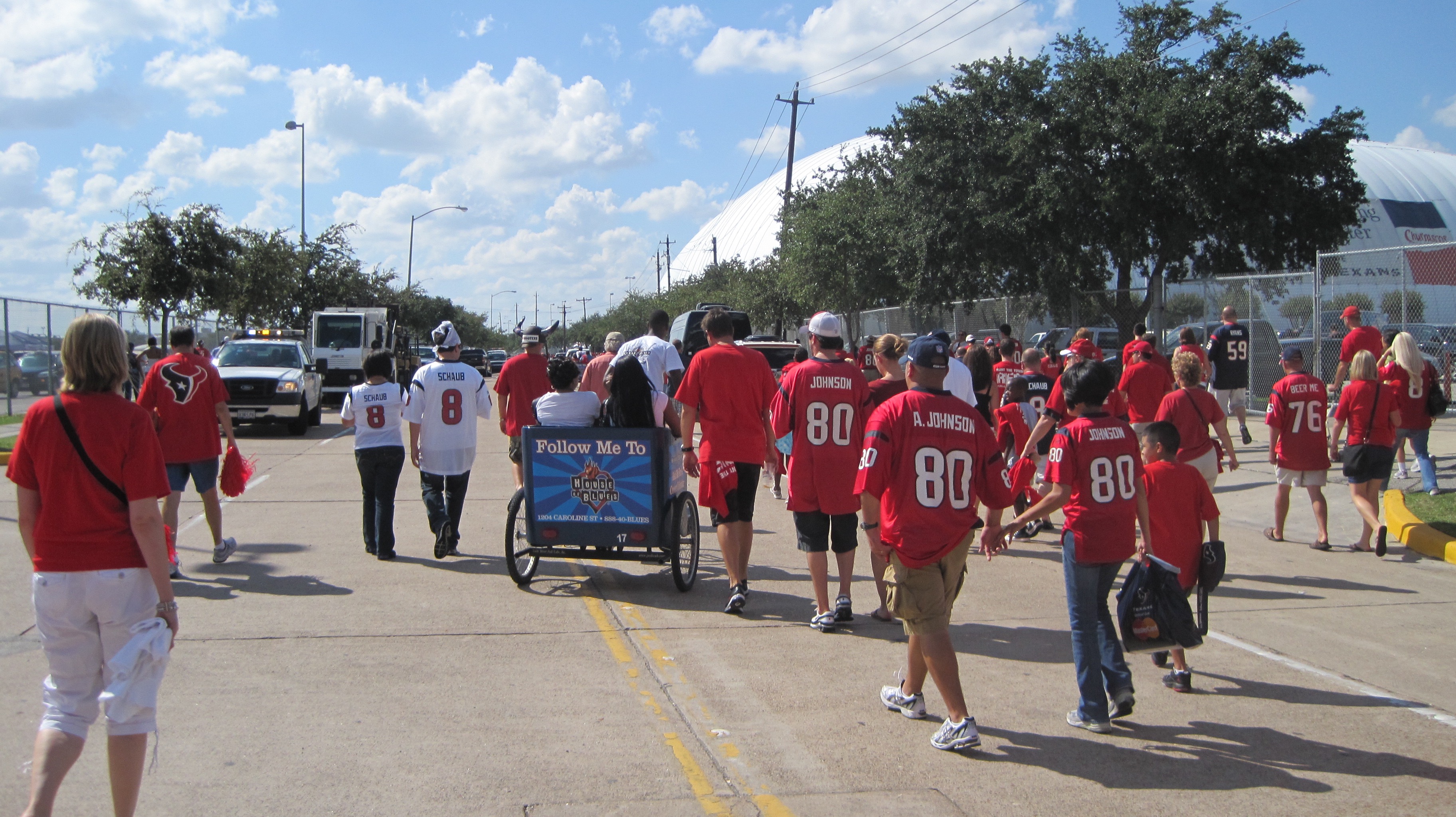 “Houston Texans” Football in Texas get a Pedicab Ride to the game